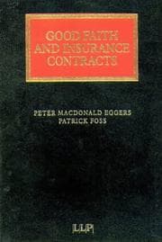 Tapa de Good Faith in Insurance Contracts (Lloyd's Insurance Law Library)