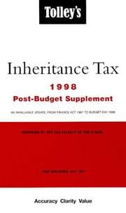Tapa de Tolley's Inheritance Tax: Post-Budget Supplement, 1998