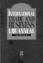 Tapa de International Trade and Business Law Annual