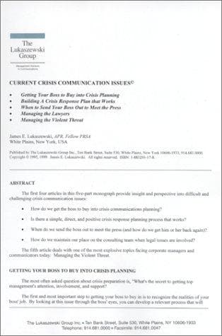 Tapa de Current Crisis Communication Issues