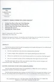 Tapa de Current Crisis Communication Issues