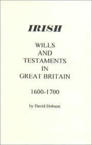 Tapa de Irish Wills and Testaments in Great Britain 1600-1700