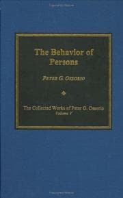 Tapa de The Behavior of Persons
