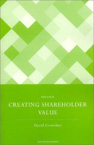 Tapa de Creating Shareholder Value (Spiro Business Guides)