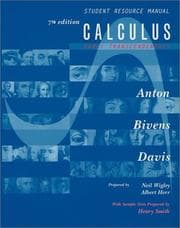 Tapa de Student resource manual to accompany Calculus