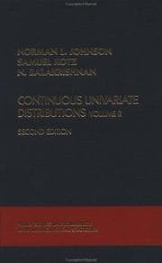 Tapa de Continuous Univariate Distributions, Vol. 2