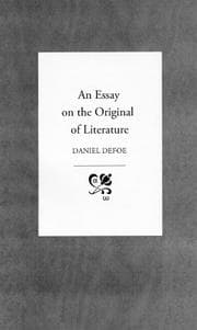 Tapa de An essay on the original of literature