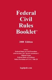 Tapa de 2008 Federal Civil Rules Booklet