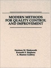 Tapa de Modern methods for quality control and improvement