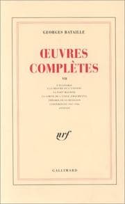 Tapa de Oeuvres complètes, tome 7