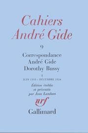 Tapa de Correspondance André Gide - Dorothy Bussy, tome 1