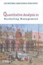Tapa de Quantitative analysis in marketing management