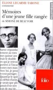 Tapa de Éliane Lecarme-Tabone présente Mémoires d'une jeune fille rangée de Simone de Beauvoir