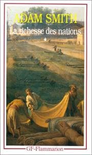 Tapa de La Richesse des nations. Tome I