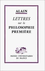 Tapa de Lettres sur la philosophie première