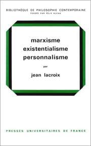 Tapa de Marxisme, Existentialism, Personnalisme