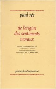 Tapa de De l'origine des sentiments moraux