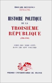 Tapa de Histoire politique de la Troisième République 1906-1940