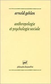 Tapa de Anthropologie et psychologie sociale