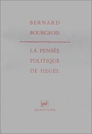 Tapa de La Pensée politique de Hegel