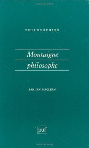Tapa de Montaigne philosophe
