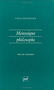 Tapa de Montaigne philosophe
