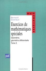 Tapa de Exercices de mathématiques spéciales, tome 3 : Géométrie, géométrie différentielle
