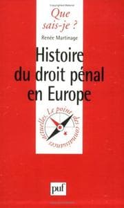 Tapa de Histoire du droit pénal en Europe
