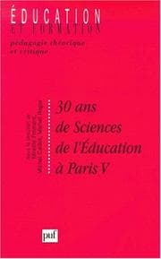 Tapa de 30 ans de sciences de l'éducation à Paris V