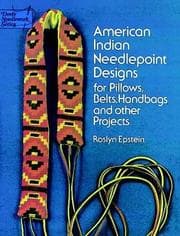 Tapa de American Indian needlepoint designs for pillows, belts, handbags & other projects