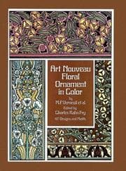 Tapa de Art nouveau floral ornament in color