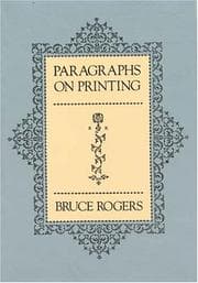 Tapa de Paragraphs on printing