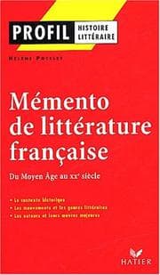 Tapa de Mémento de littérature française