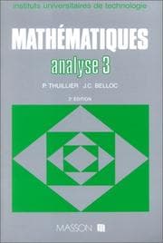 Tapa de Mathématiques BTS, tome 3 analyse 3. Séries intégrales de Laplace, intégrale de Fourier, transformation en Z