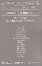 Tapa de Institutions et innovation