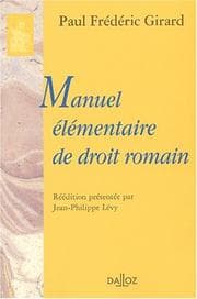 Tapa de Manuel elementaire de droit romain