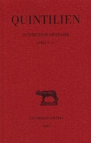 Tapa de Institution Oratoire