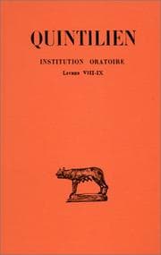 Tapa de Institution Oratoire