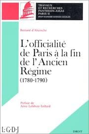 Tapa de L'officialité de Paris à la fin de l'Ancien Régime (1780-1790)