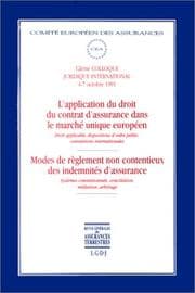 Tapa de L'application du droit du contrat d'assurance dans le marché unique européen