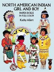 Tapa de North American Indian Girl and Boy Paper Dolls in Full Color