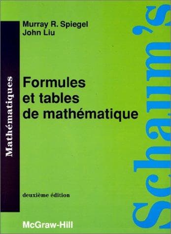 Tapa de Formules et tables mathématiques