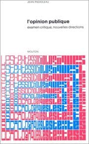 Tapa de L'opinion publique / examen critique, nouvelles directions / recueil de textes