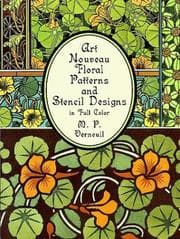 Tapa de Art nouveau floral patterns and stencil designs in full color
