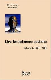Tapa de Lire les sciences sociales, tome 3, 1994-1996