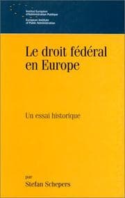 Tapa de Le droit fédéral en Europe