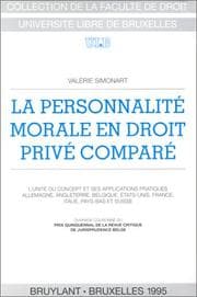 Tapa de La Personnalité morale en droit privé comparé