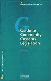 Tapa de Guide to community customs législation