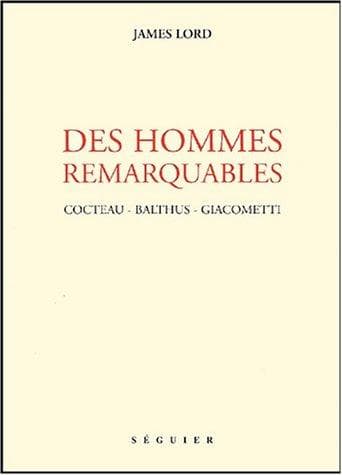 Tapa de Des hommes remarquables
