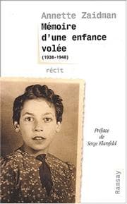 Tapa de Mémoires d'une enfance volée (1938 - 1948)